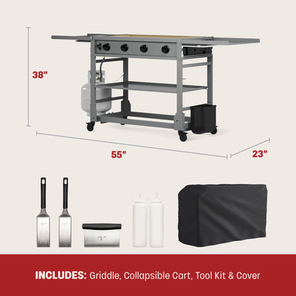 TYTUS Fresno 4-Burner Flat Top Griddle - TDT-471-0101