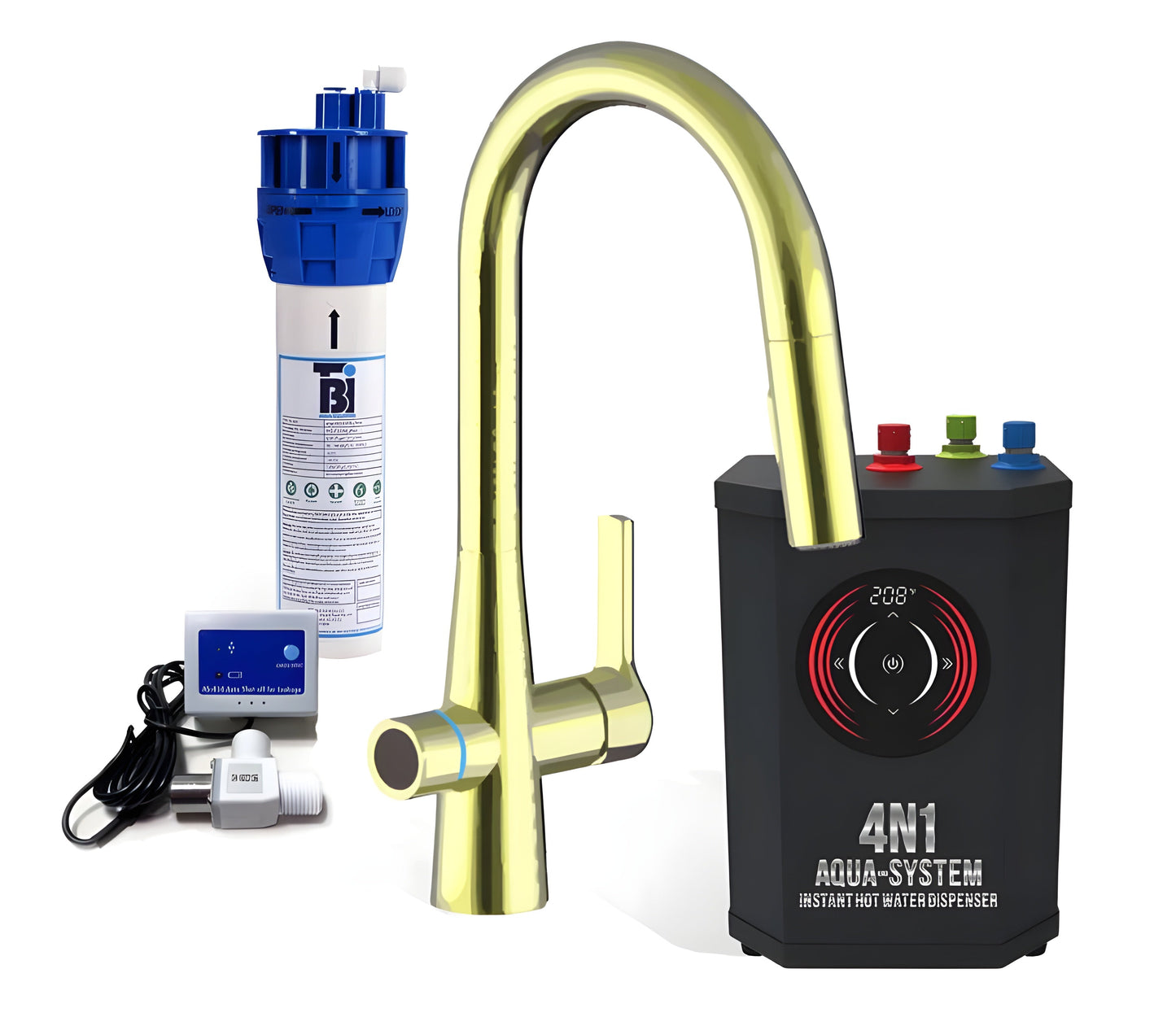 AquaNuTech 4N1 Aqua-System PLUS Contemporary Faucet with FL1000 Filtration System New - 4N1CASPLUS-CH