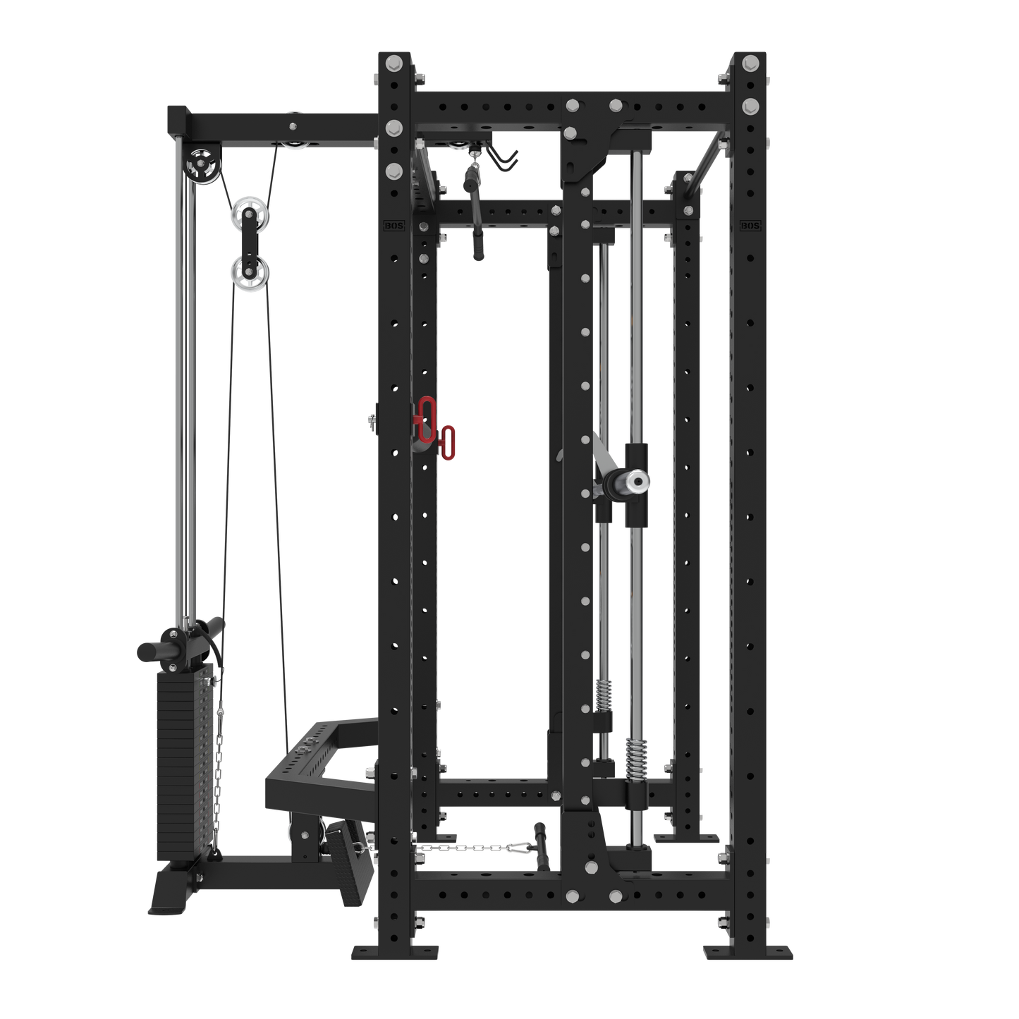 Bells Of Steel Smith Machine Rack With Lat Pulldown - Hydra (3" x 3", ⅝" Holes) - HYDRA-4POST-SMTH-STKLARA