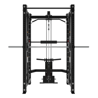 Bells Of Steel Smith Machine Rack With Lat Pulldown - Hydra (3" x 3", ⅝" Holes) - HYDRA-4POST-SMTH-STKLARA