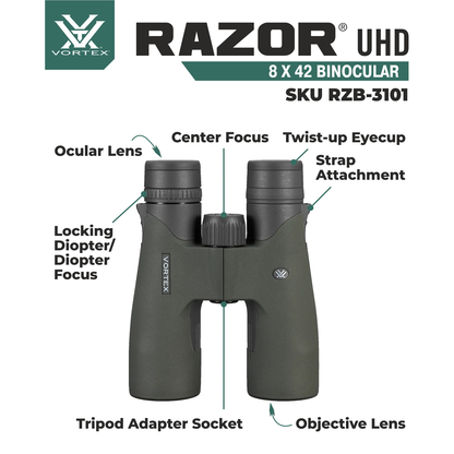 Vortex Optics Razor UHD Binocular 8x42 - RZB-3101