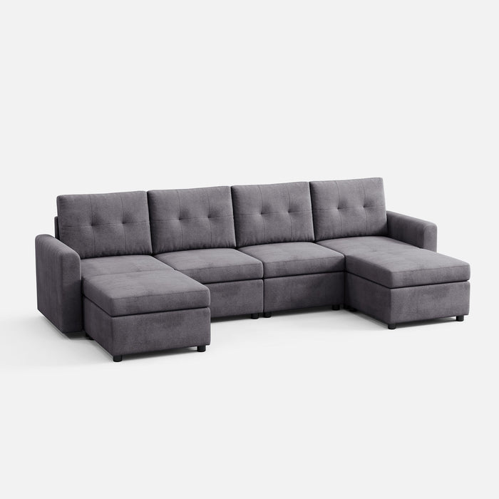 LINSY HOME RUBIK III 4 Seat with 2 Ottomans And An Additional Set Of Covers - US-LH-SPF-Sofa-S800-AD-42-0-00