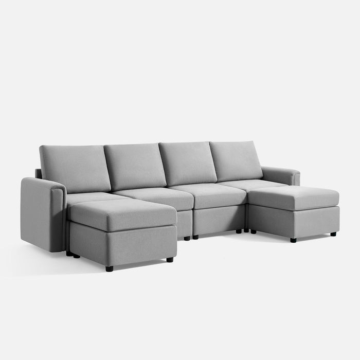 LINSY HOME RUBIK I 4 Seats with 2 Ottomans - US-LH-SPF-Sofa-S900-A11-42-0-00