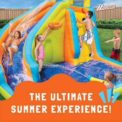 Banzai Splash 'N Blast Kids Backyard Inflatable Water Slide Park - 182401