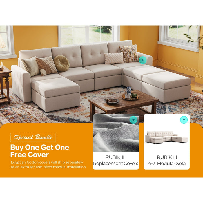 LINSY HOME RUBIK III 4 Seat With 3 Ottomans And An Additional Set Of Covers - US-LH-SPF-Sofa-S800-AD-43-0-00