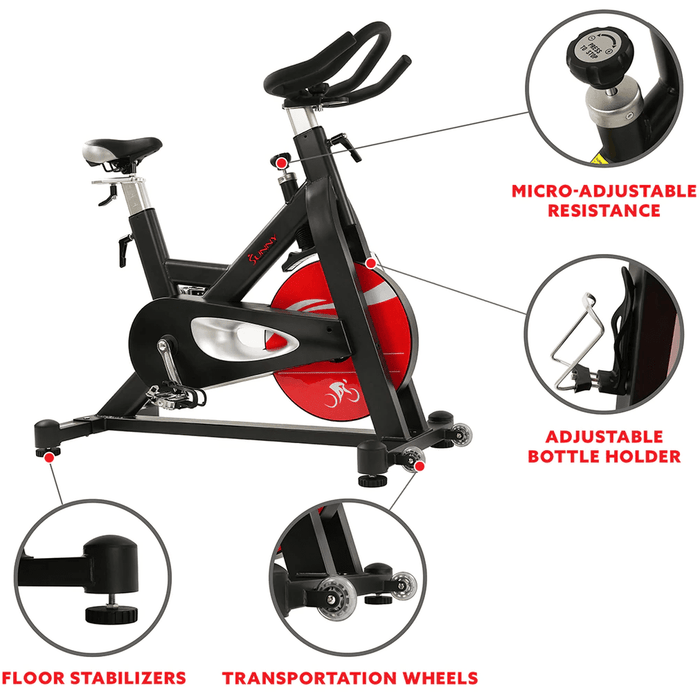 Sunny Health & Fitness Evolution Pro Magnetic Belt Drive Indoor Cycling Bike