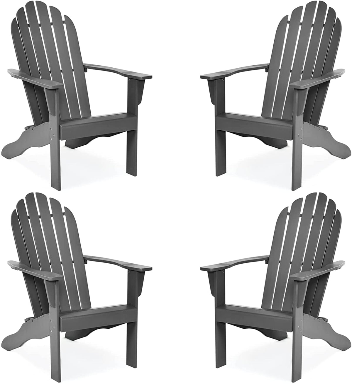 Tangkula Adirondack Chair,  for Patio Deck Lawn Backyard, Garden Adirondack Furniture - 4*OP70302GR