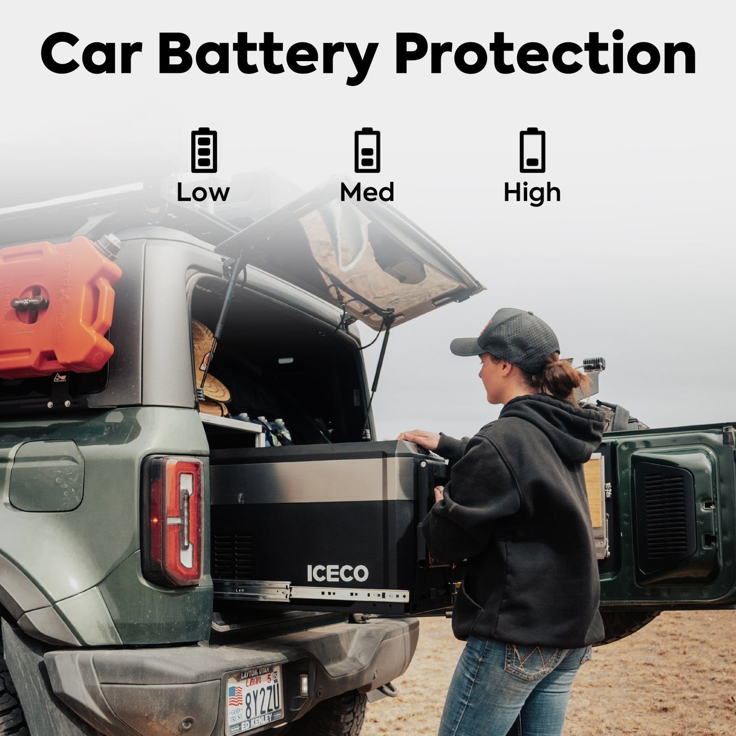 ICECOJP Pro Series 40/50QT Wheeled Portable Freezer Car Fridge With Cover - JP50Pro-50Liter