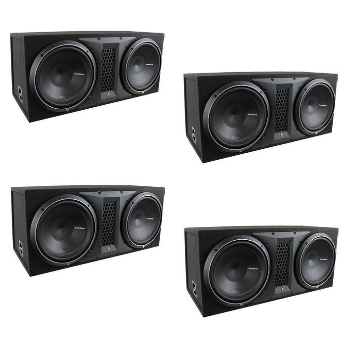 Rockford Fosgate 12" 1600 Watt Dual Loaded Subwoofer Sub Enclosure 4 Pack - 193876