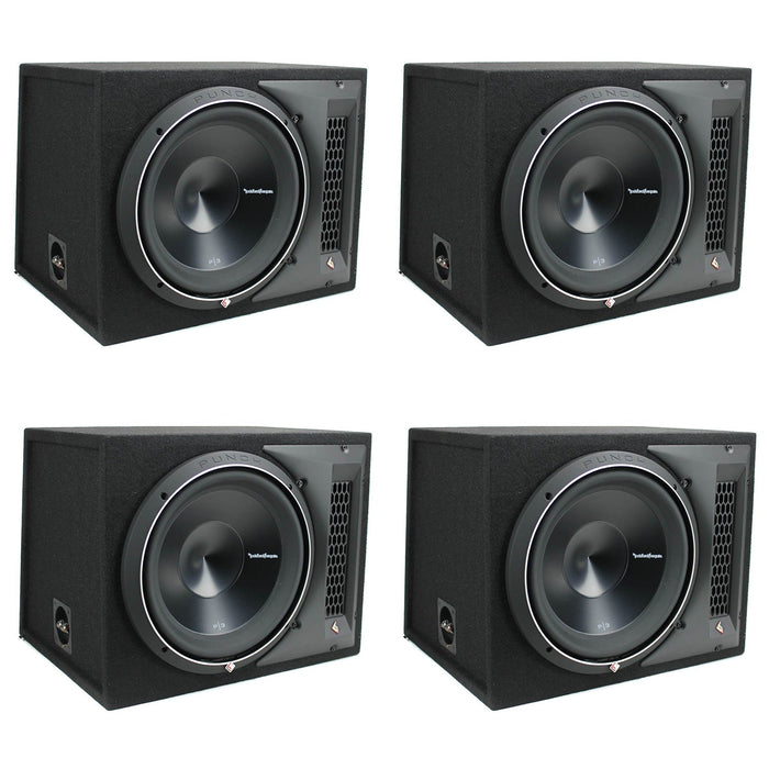 Rockford Fosgate 12" 1200 Watt Single Loaded Subwoofer Sub Enclosure 4 Pack - 194028