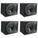 Rockford Fosgate 12" 1200 Watt Single Loaded Subwoofer Sub Enclosure 4 Pack - 194028