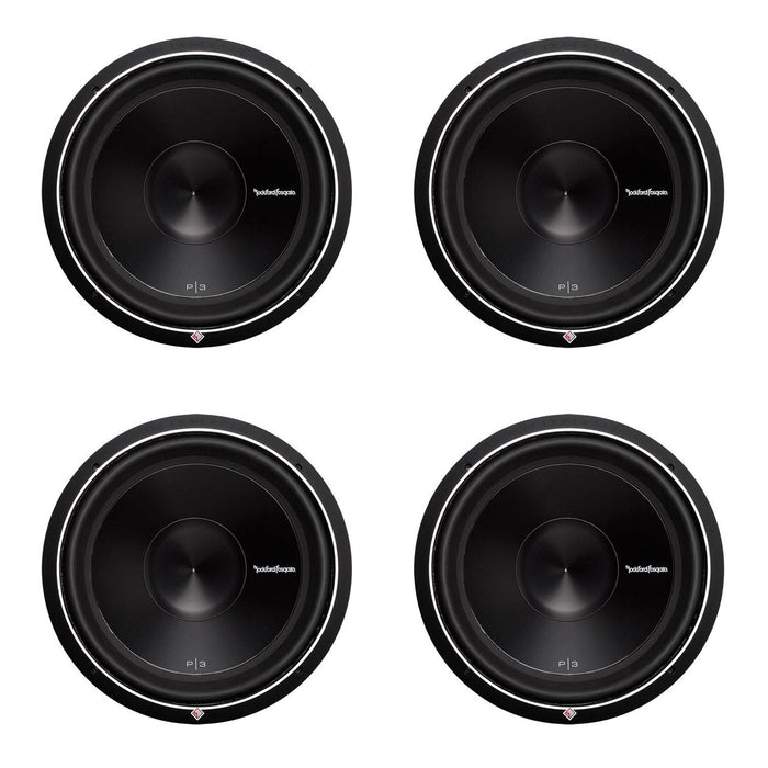 Rockford Fosgate 15" 1200 Watt 2-Ohm Car Audio Subwoofer Sub P3D215 4 Pack - 193911