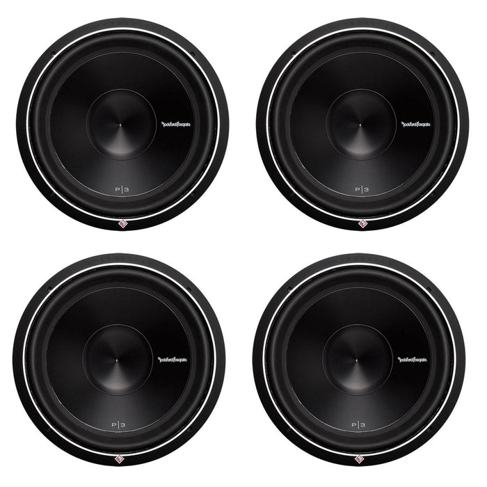 Rockford Fosgate 15" 1200 Watt 4-Ohm Car Audio Subwoofer Sub P3D415 4 Pack - 194467