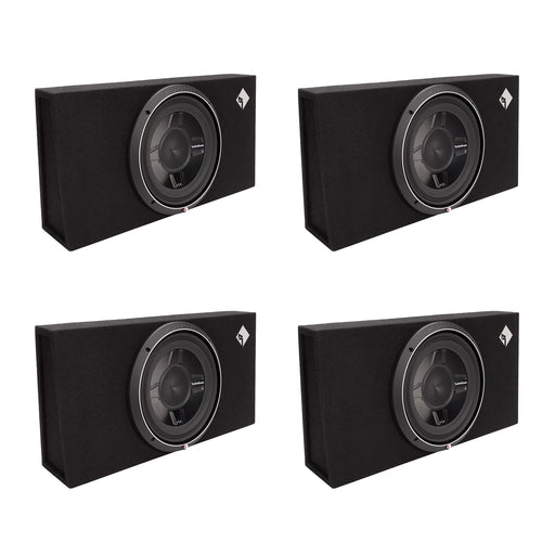 Rockford Fosgate 12" 800 Watts Shallow Loaded Subwoofer Sub Enclosure 4 Pack - 193905