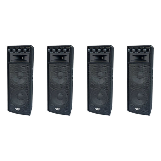 Pyle 1600W Outdoor 7 Way PA Loud-Speaker Cabinet with Dual 12" Woofers 4 Pack