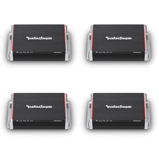 Rockford Fosgate PBR400X4D Punch 400W Compact Full Range 4 Channel Amp 4 Pack - 194251