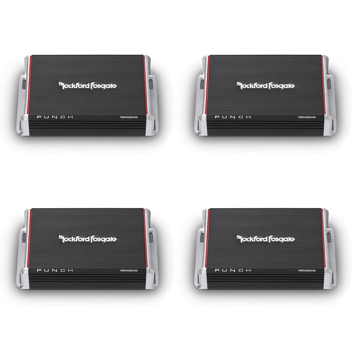 Rockford Fosgate PBR400X4D Punch 400W Compact Full Range 4 Channel Amp 4 Pack - 194251