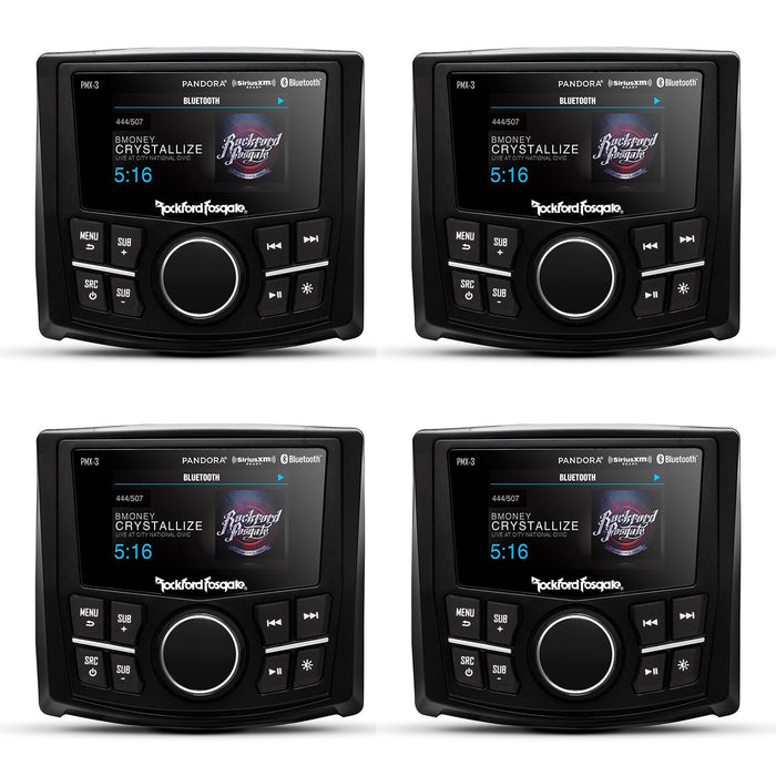 Rockford Fosgate PMX-3 Punch ATV Boat Satellite Digital Media Receiver 4 Pack - 194186