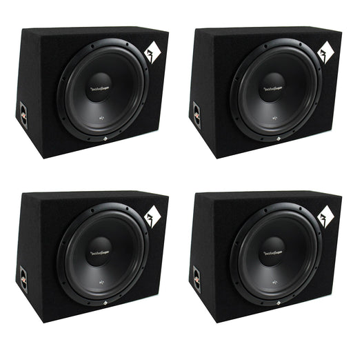 Rockford Fosgate 12-inch 400 Watt Loaded Car Subwoofer Sub Enclosure 4 Pack - 194037