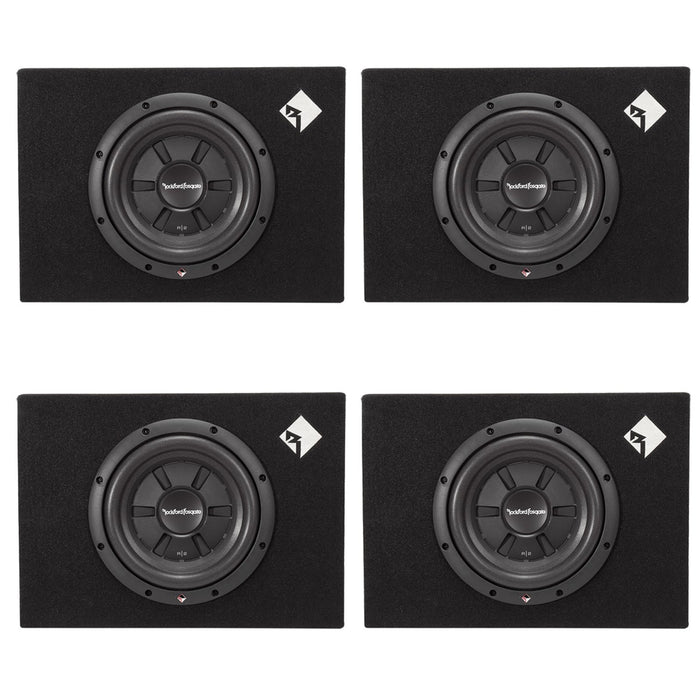 New Rockford Fosgate 10" 400 Watts Shallow Car Subwoofer Sub Enclosure 4 Pack - 193477