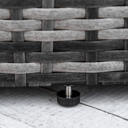 Outsunny Round Outdoor Daybed with Canopy, 4-Piece Sectional Outdoor Sofa, 3 Chairs, Tea Table, Gray - 862-047