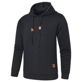 Black Drawstring Mens Hooded Long Sleeve Sweatshirt