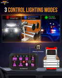 Auxbeam AR-800 RGB Switch Panel + 3 Inch LED Pods with White&Yellow Cover - GP00012139