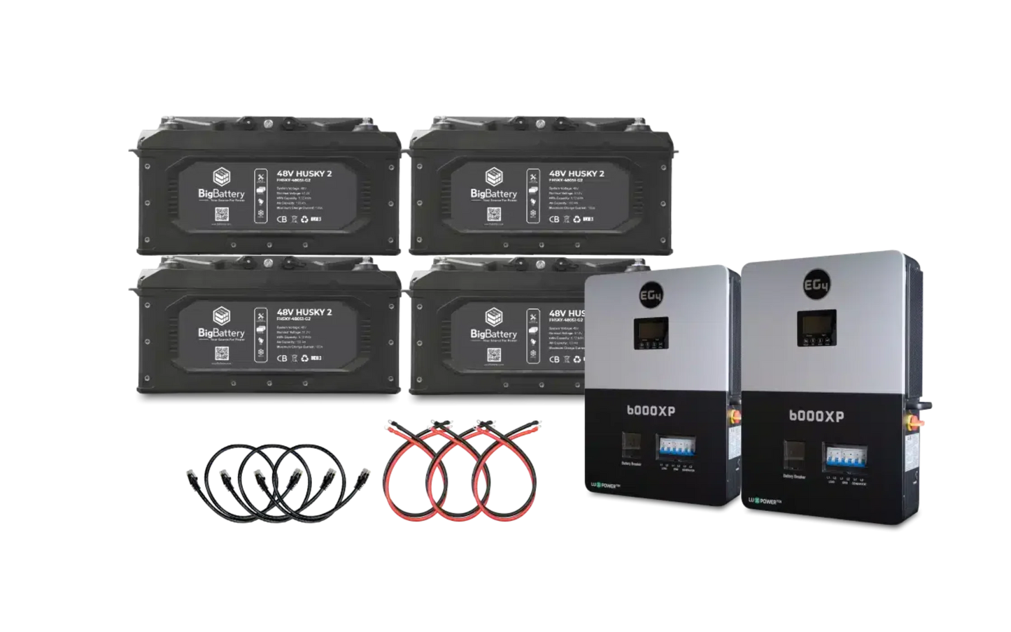 Big Battery 48V 4X HUSKY 2 KIT – EG4 6K OFF-GRID INVERTER - K0707