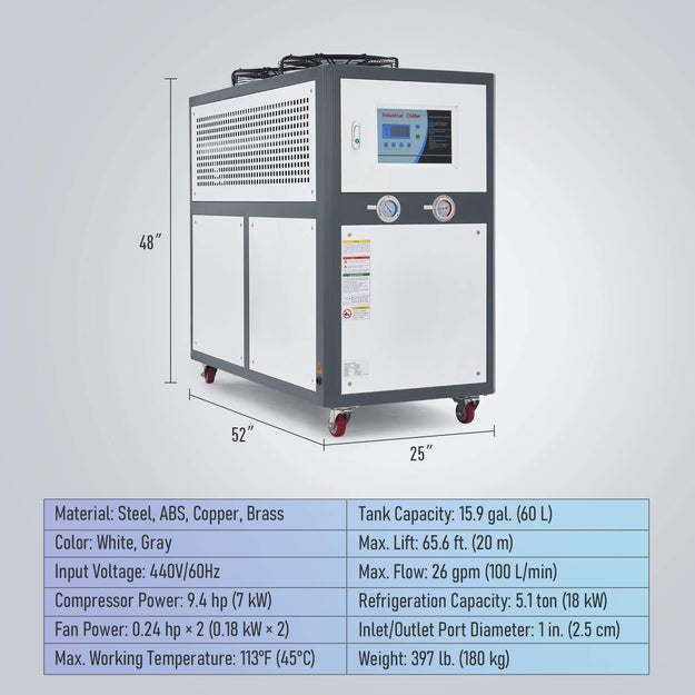 Creworks 5.1 Ton Water Chiller for 16 Gal. Laser & Cnc Cooling Chiller