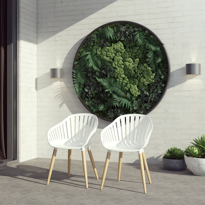 Midtown Concept Klarion Teak Table & 8 Nassau Armchair White - KLARION_8CANNESWHLOT