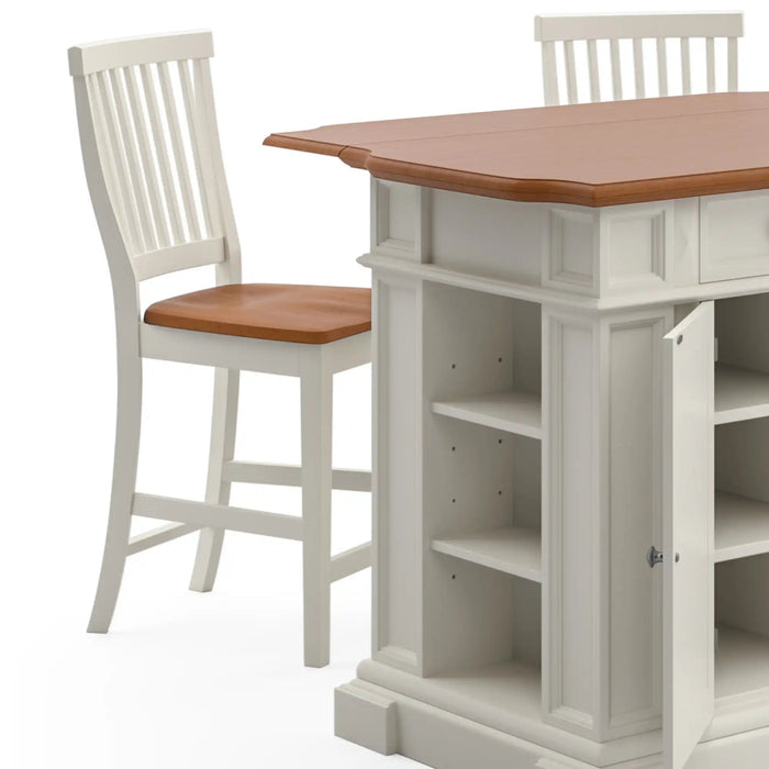 Homestyles Americana Off-White Kitchen Island Set 5002-948.