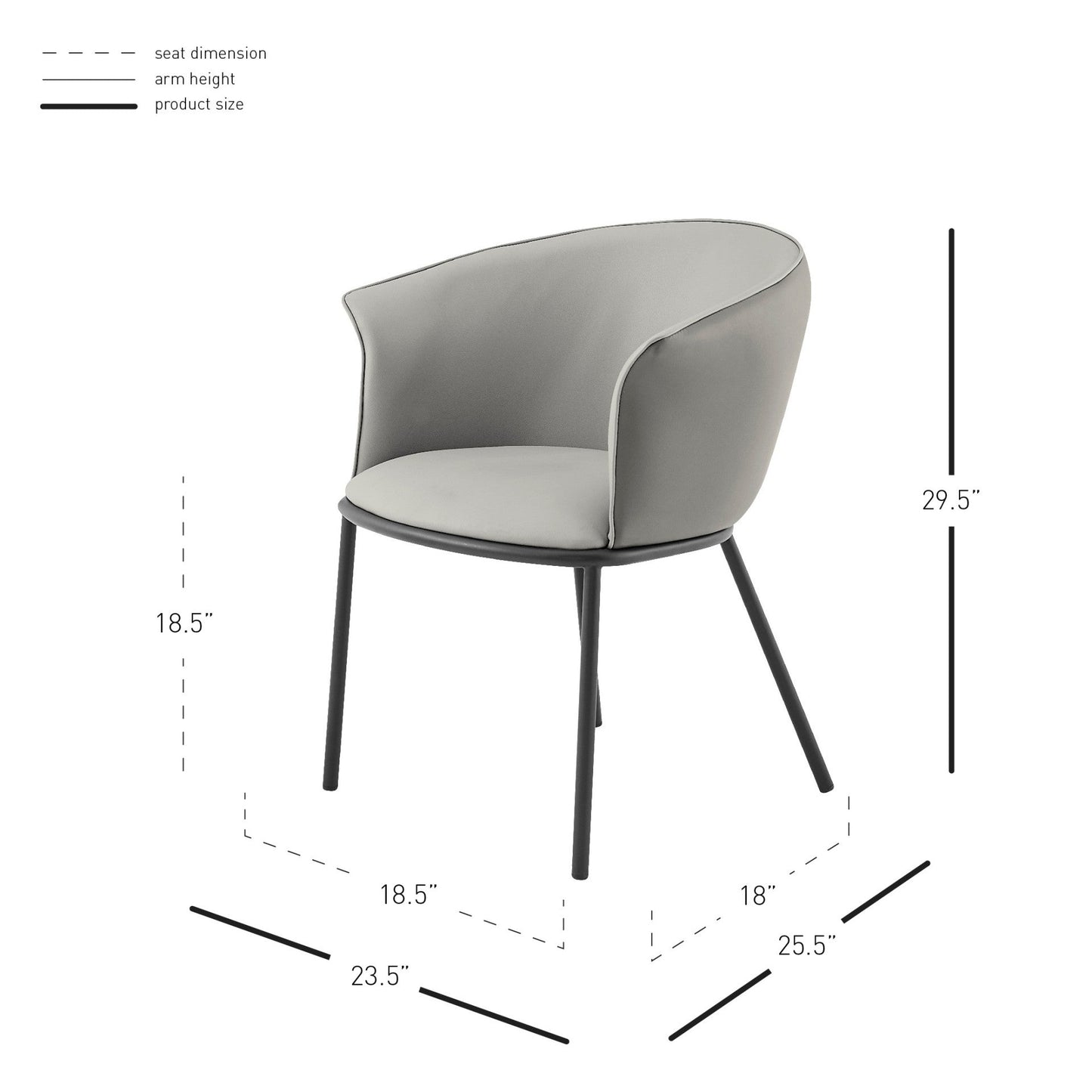 New Pacific Direct Seymor PU Dining Chair w/ Arms -  1240009-5059