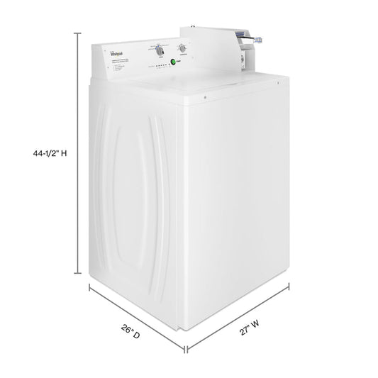 WHIRLPOOL Commercial Top-Load Washer, Coin Equipped White - CAE2745FQ-KT
