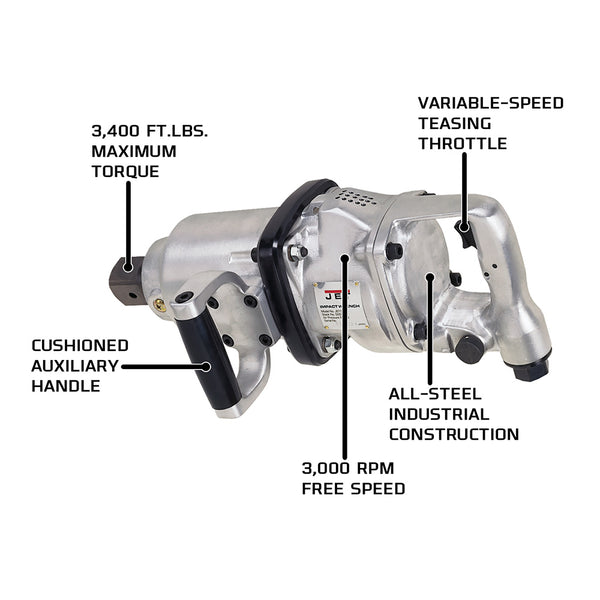 JET JAT-5000 1-1/2" D-Handle Pneumatic Impact Wrench - JT9-505955