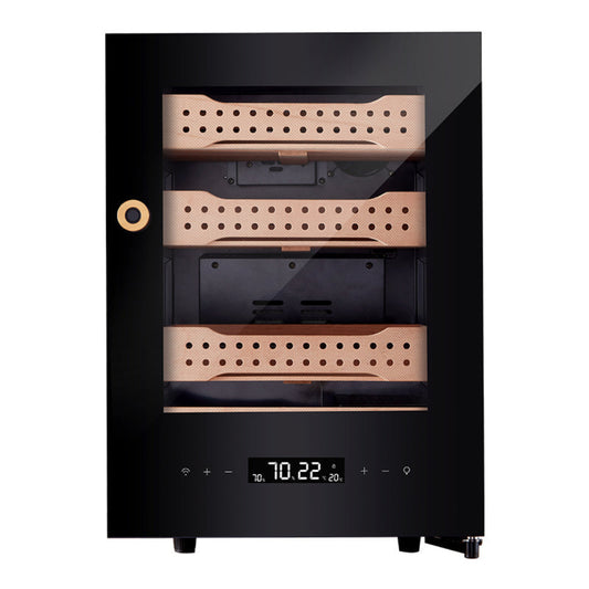 Afidano 400 Count Cigar Humidor Cabinet Exterior in Steel, Temperature and Humidity Control with Touch Panel - JC-50A2