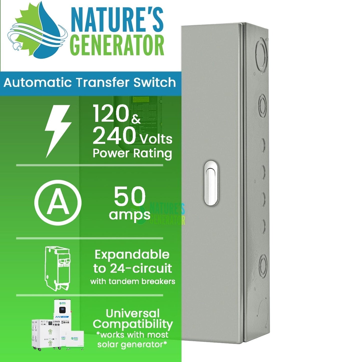 Nature's Generator  50A Automatic Generator Transfer Switch - NGA05031224N