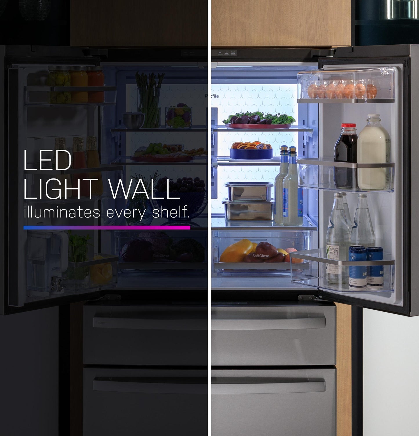 GE 23.2 Cu. Ft. Smart 4-Door French-Door Fridge, Counter-Depth - PJE23BYWFS-KT