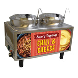 Winco 51072A Benchmark Chili & Cheese Warmer with 2 Ladles and Lids, 120V - 51072A