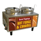 Winco 51072H Benchmark Hot Fudge / Caramel Warmer with 2 Ladles and Lids, 120 V - 51072H