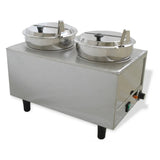Winco 51072P Benchmark Dual Well Food Warmer with 2 Ladles and Lids, 120V - 51072P