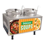 Winco 51072S Benchmark Soup Station with 2 Ladles and Lids, 120V - 51072S