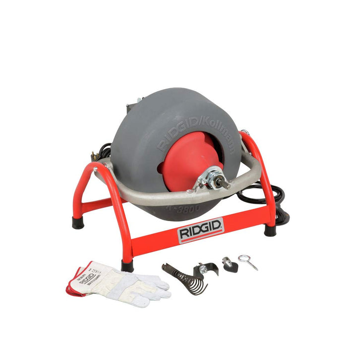 RIDGID K-3800 W/C-32 Drum Machine For 3/4" To 4" Drain Lines, with C-32 3/8" x 75'. Inner Core Cable & Tool Set, 115V - 53117