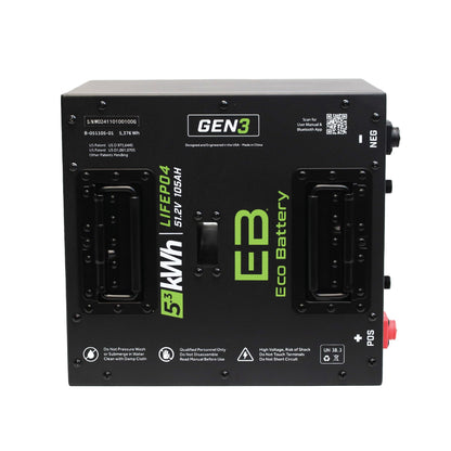 Eco Battery 51V 105AH Thru-Hole LiFePO4 Gen3 Battery - A-051105-01