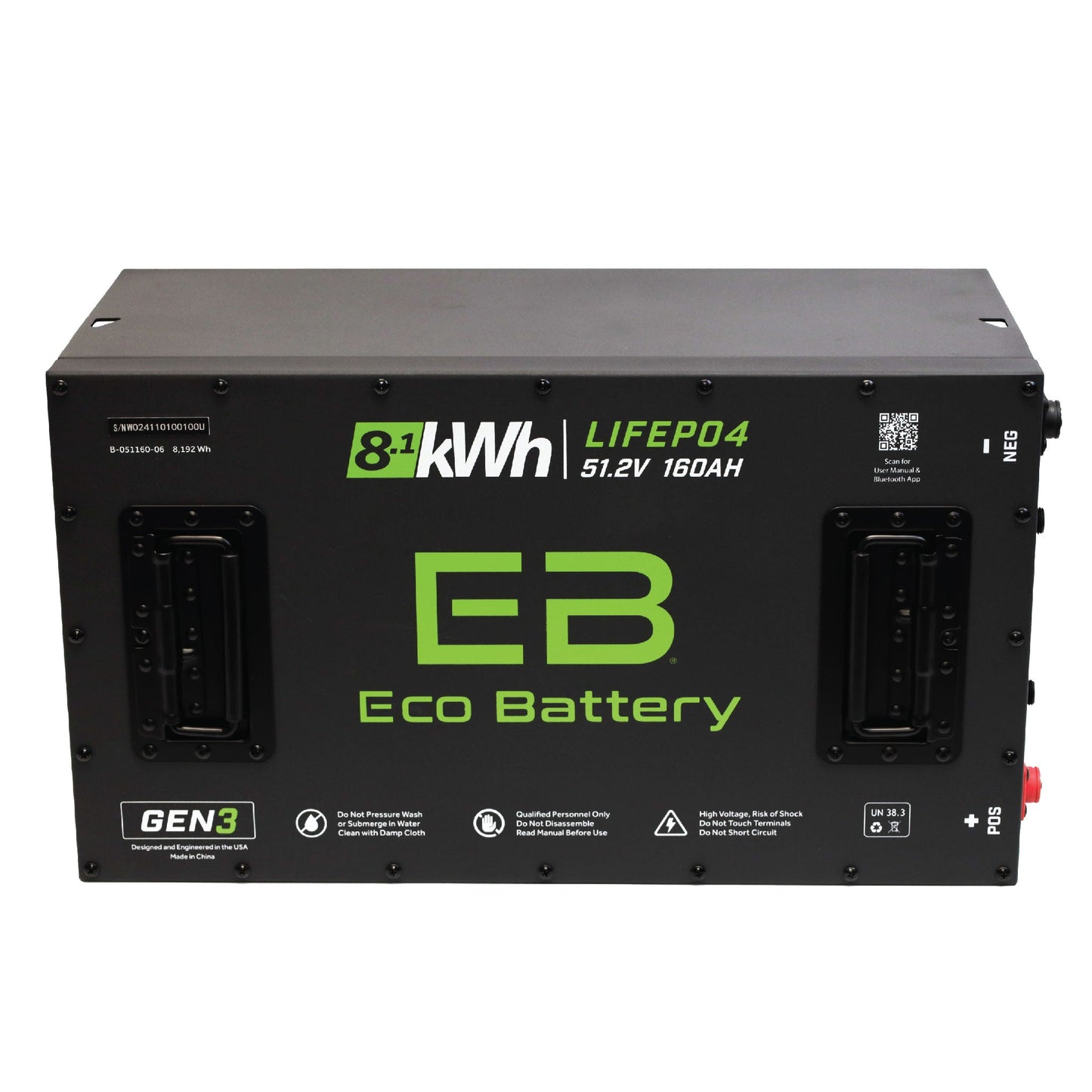 Eco Battery 51V 160AH LiFePO4 Gen3 Battery - A-051160-06