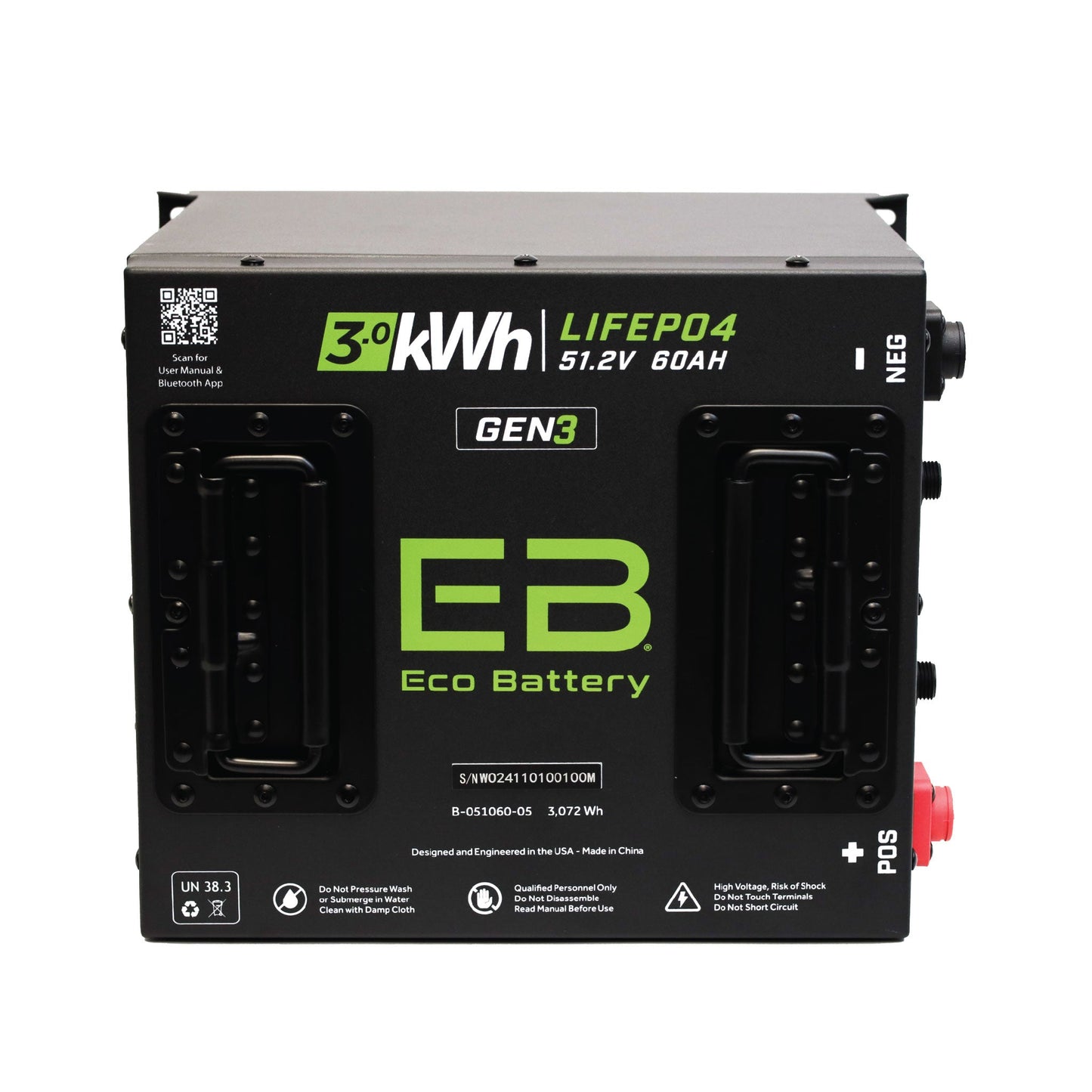 Eco Battery 51V 60Ah Cube LiFePO4 Gen3 Battery - A-051060-05