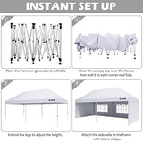 Outfine Canopy 10'x20' Pop Up Canopy Gazebo Commercial Tent with 4 Removable Sidewalls, Stakes X12, Ropes X6 for Patio Outdoor Party Events - B0B6VG1F73