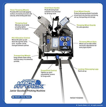Sports Attack Junior Hack Attack Softball Pitching Machine - 2381-9780-1