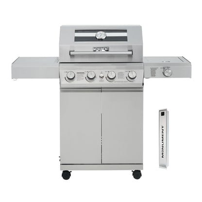 Monument Grills 4-Burner Propane Gas Grill with Side Burner & Smoker Box - B0D97CSJT1