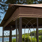 Sunjoy Regency 10x12 Gazebo with Mosquito Netting, Plant Rings, Corner Shelves, Center Hook - B08BX9MJ93