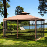 Sunjoy Regency 10x12 Gazebo with Mosquito Netting, Plant Rings, Corner Shelves, Center Hook - B08BX9MJ93